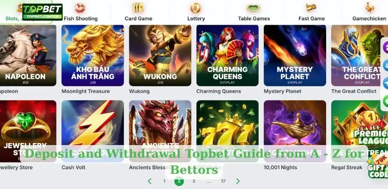 Deposit and Withdrawal Topbet Guide from A - Z for Bettors