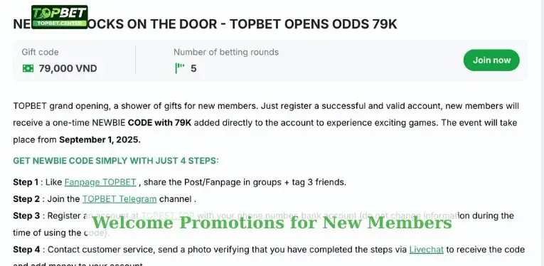 Welcome Promotions for New Members