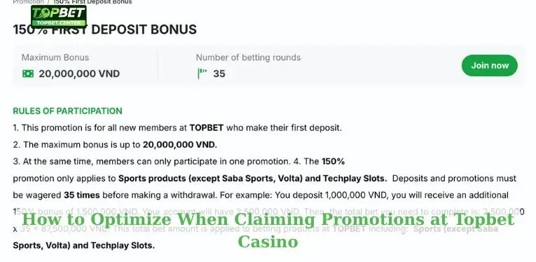 How to Optimize When Claiming Promotions at Topbet Casino